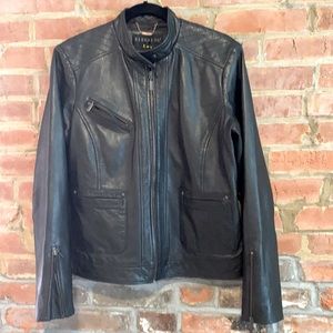 BRAND NEW Bernardo black leather jacket!